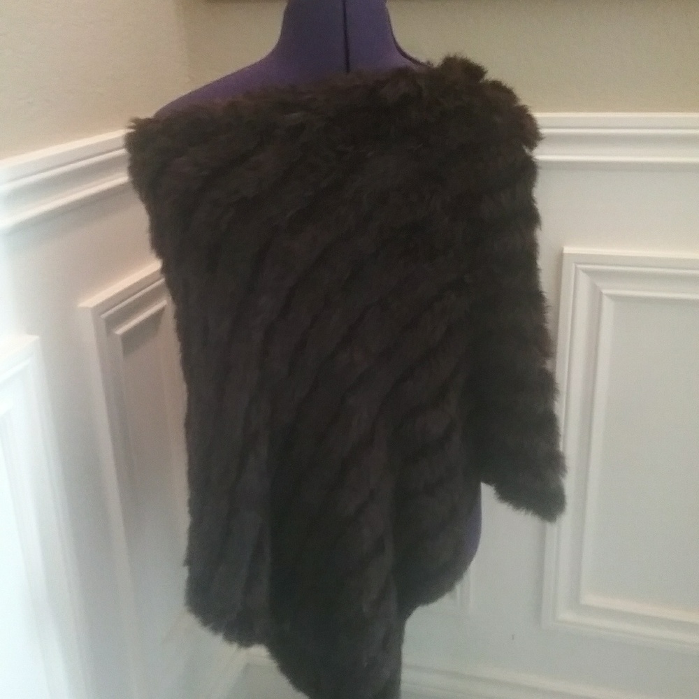 Escapade 100% Rabbit fur poncho
